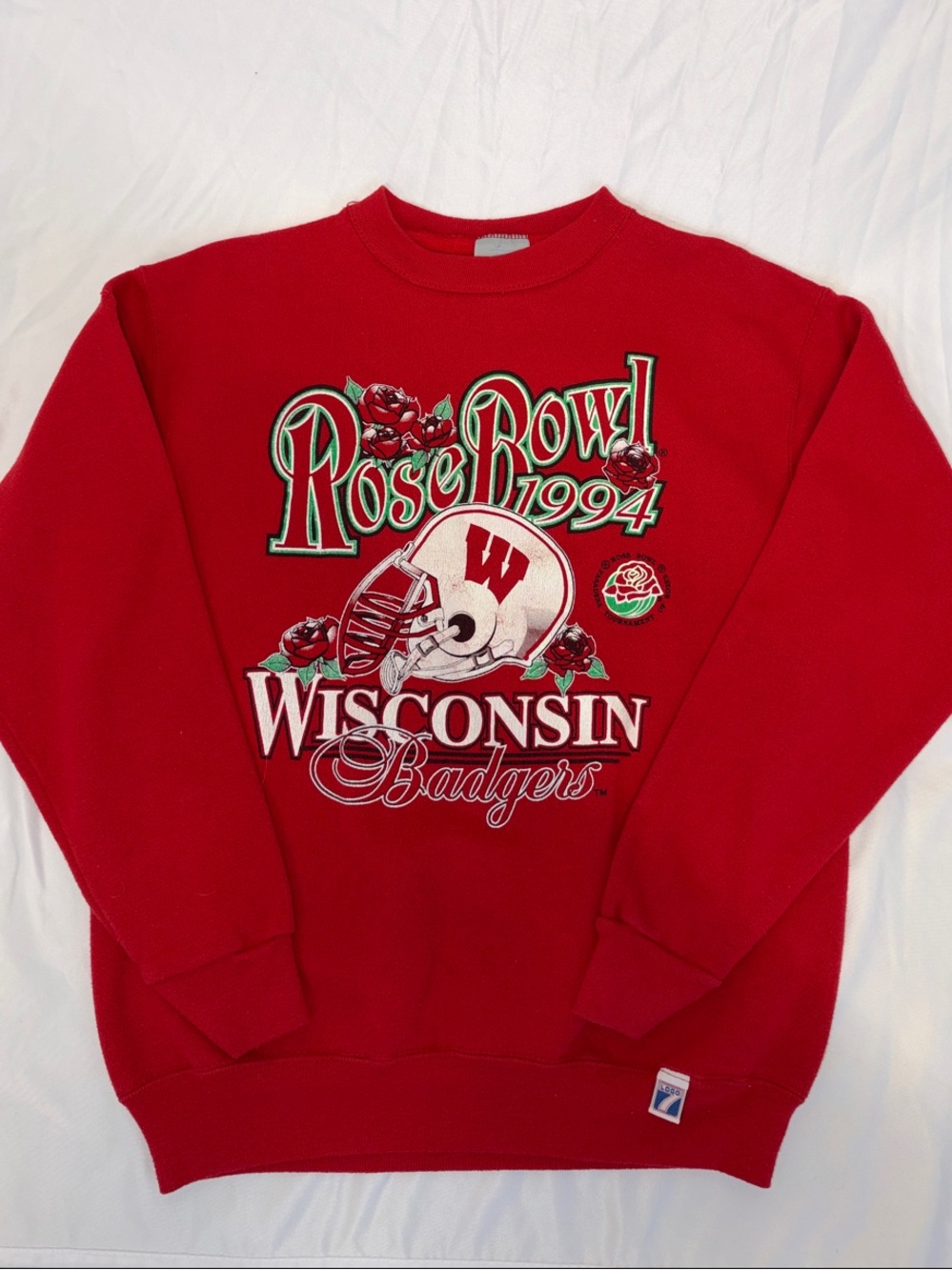 VTG 1994 Rose Bowl Wisconsin Badgers LOGO 7 Sweatshirt Medium